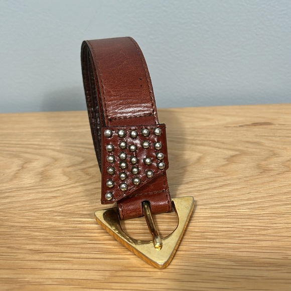 Matex Vintage Leather Women Gold Hardware Belt Concinto 1950 - Picture 3 of 16